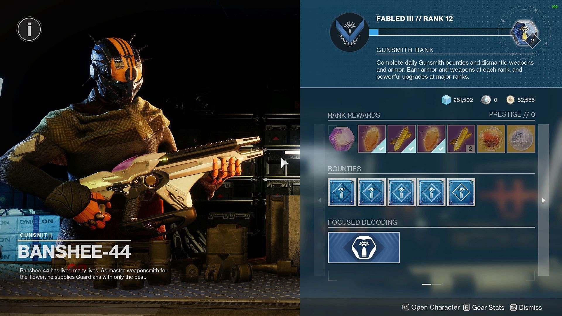 Banshee, the Gunsmith vendor (Image via Bungie)
